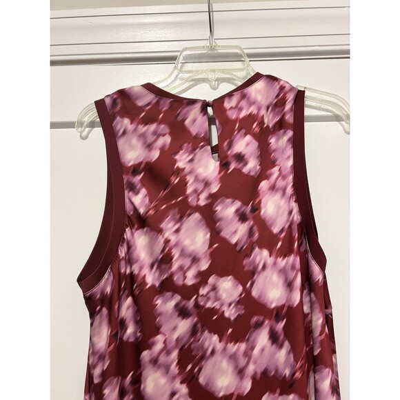 Scoop Women’s Size XL Bodycon Bias Cut Burgundy Floral Sleeveless Modest Dress - Picture 8 of 9